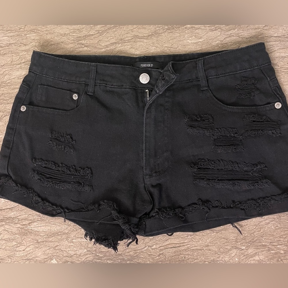 Forever 21 Black Denim Shorts